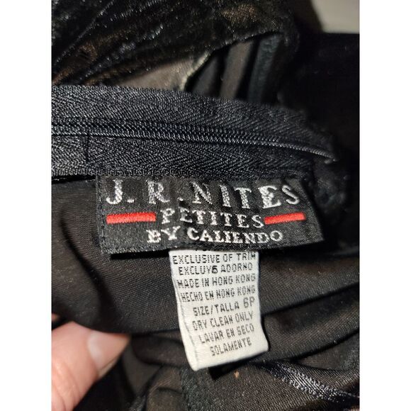 J. R.‎ NITES BY CALIENDO DRESS BLACK VALVET MADE IN MACAU - Picture 7 of 8